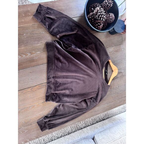 NWOT Express Brown Velvet Crewneck Sweater Size Large - Picture 5 of 8
